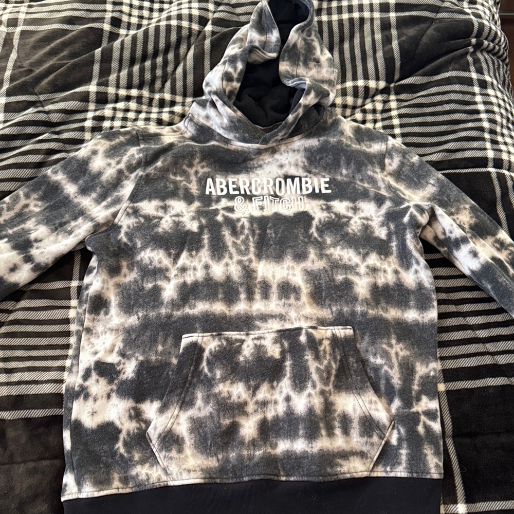Abercrombie Kids Black and White Tie-Dye Hoodie